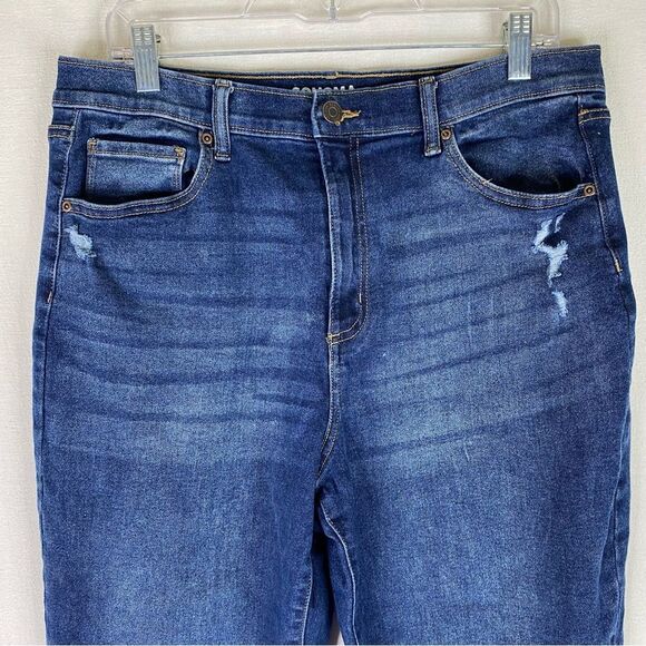 Sonoma Jeans Women’s Blue 12R Distressed Mom Straight Leg High Waist Tapered - Picture 3 of 9